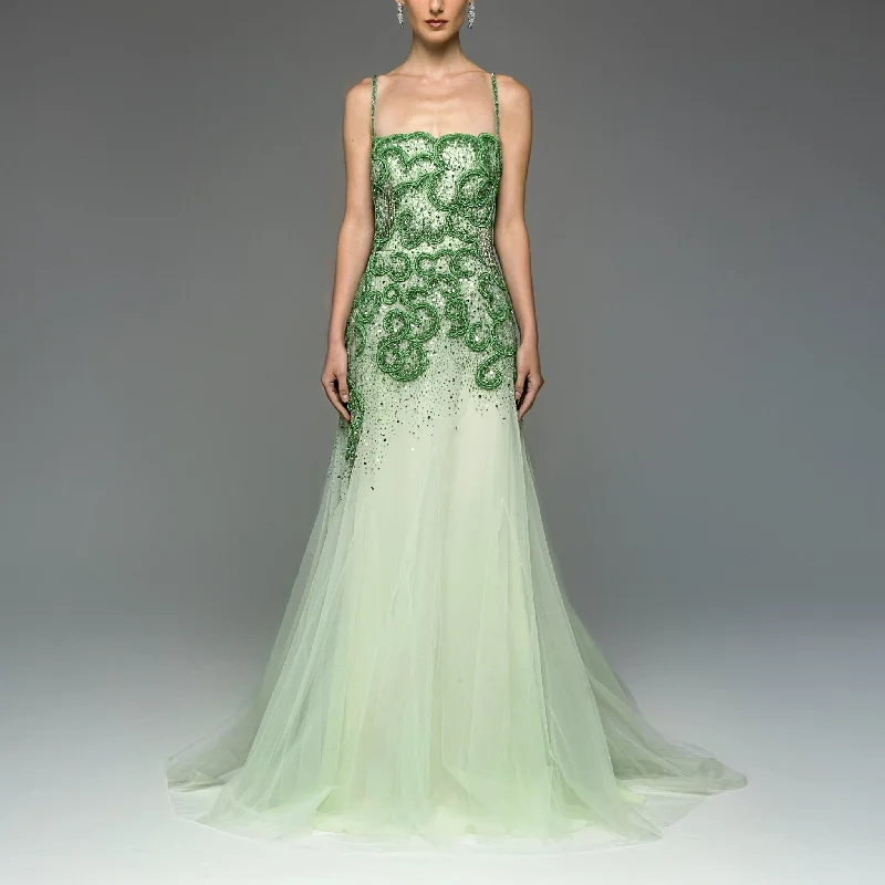 Beaded Tulle Sequins Dress