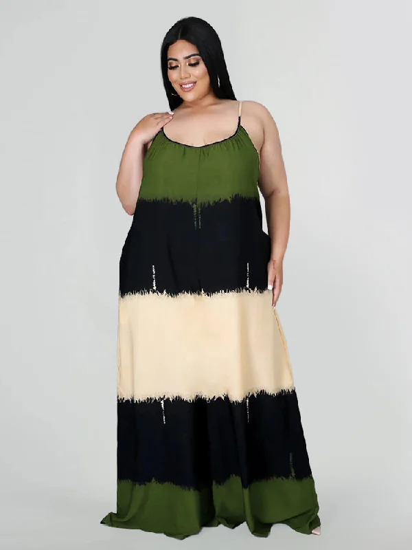 Colorblock Spaghetti Strap Sundress