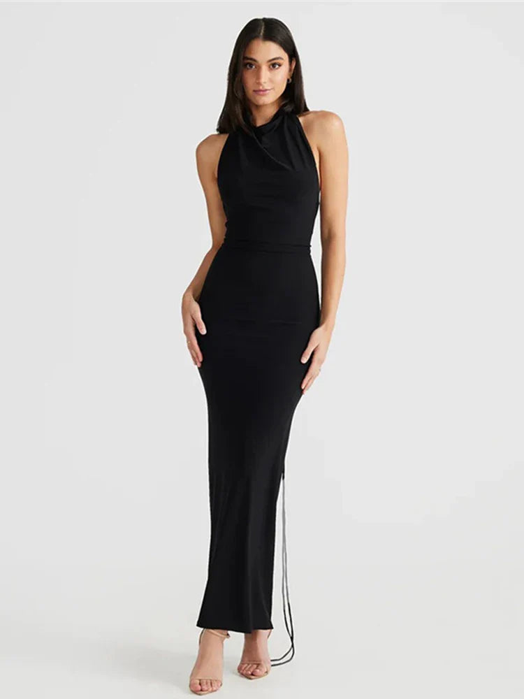 Long Halter Backless Nightclub Slim Bodycon Sexy Spring Summer Maxi Dress Comfortable Fit-and-Flare Maxi Dress Long Halter Backless Nightclub Slim Bodycon Sexy Spring Summer Maxi Dress Comfortable Fit-and-Flare Maxi Dress