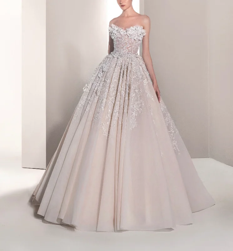 Fitted Tulle Dress in Blush Color