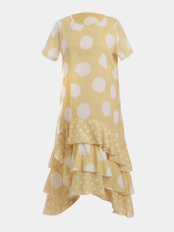 Midsize Slouchy Dolk Dot Tiered dress