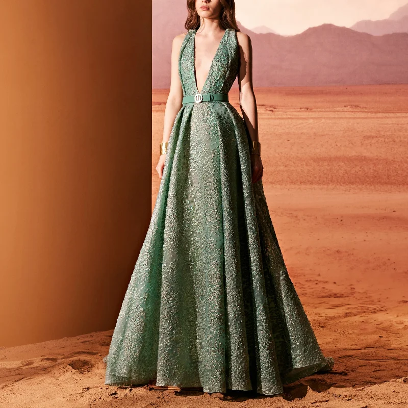 Water Green Organza Dress
