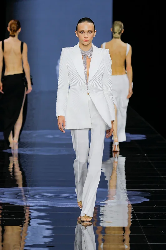 Pleated jacket with strass tie and pants Oversized Jacket Tailored Jacket Straight Jacket Pleated jacket with strass tie and pants Oversized Jacket Tailored Jacket Straight Jacket