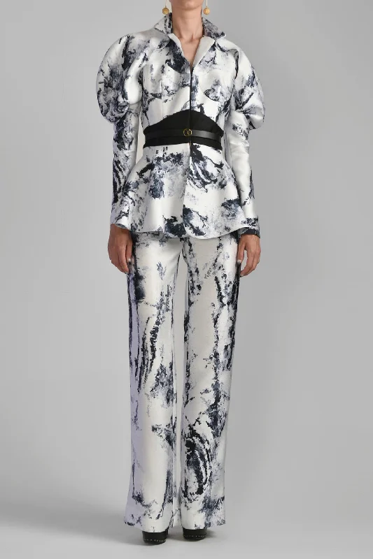 Mikado printed jacket and pants Oversized Jacket Tailored Jacket Straight Jacket
