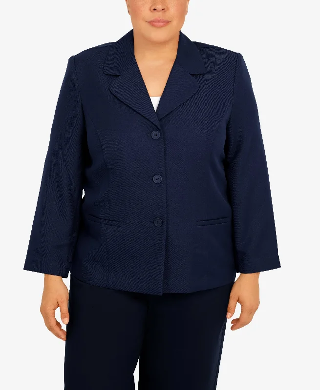 Plus Size Classic Chic Button Front Long Sleeve Jacket Notch Collar Jacket Peter Pan Collar Jacket Cowl Neck Jacket Plus Size Classic Chic Button Front Long Sleeve Jacket Notch Collar Jacket Peter Pan Collar Jacket Cowl Neck Jacket