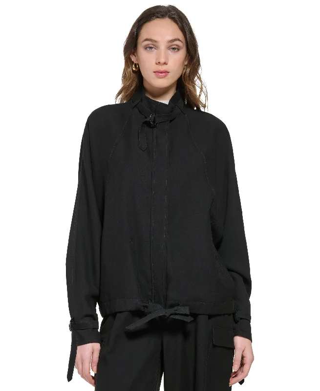 Women's Stand Collar Zip-Front Long Sleeve Jacket Striped Jacket Polka Dot Jacket Floral Jacket Women's Stand Collar Zip-Front Long Sleeve Jacket Striped Jacket Polka Dot Jacket Floral Jacket
