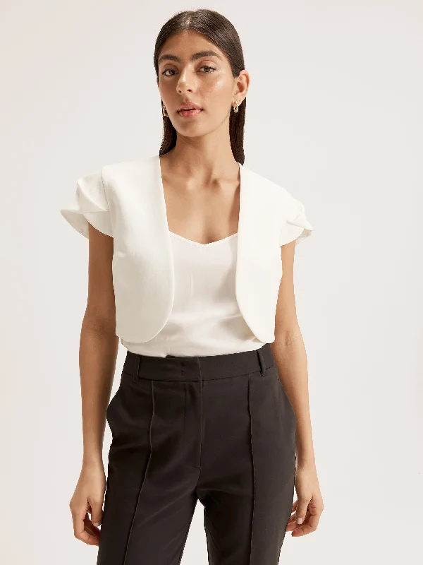 Barcelona Short Sleeve Jacket One-Shoulder Jacket Off-the-Shoulder Jacket Asymmetrical Jacket Barcelona Short Sleeve Jacket One-Shoulder Jacket Off-the-Shoulder Jacket Asymmetrical Jacket