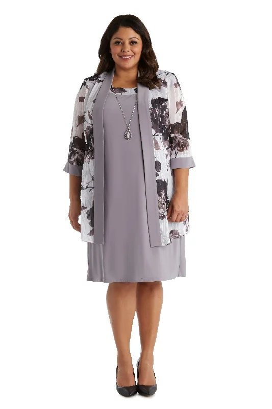 R&M Richards 7149W Plus Size Short Jacket Dress Front Pockets Side Pockets Patch Pockets R&M Richards 7149W Plus Size Short Jacket Dress Front Pockets Side Pockets Patch Pockets