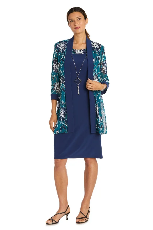 R&M Richards 7843P Short Piece Petite Jacket Dress Denim Fabric Leather Fabric Suede Fabric R&M Richards 7843P Short Piece Petite Jacket Dress Denim Fabric Leather Fabric Suede Fabric