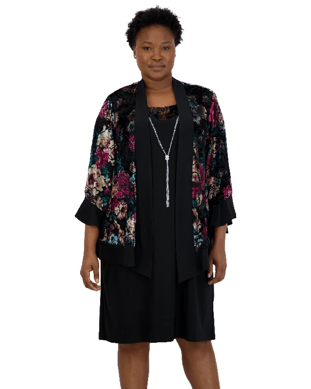 R&M Richards 7584W Short Plus Size Jacket Dress Nylon Fabric Polyester Fabric Spandex Fabric R&M Richards 7584W Short Plus Size Jacket Dress Nylon Fabric Polyester Fabric Spandex Fabric