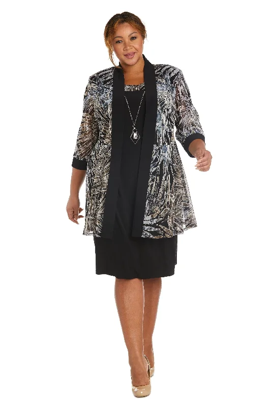 R&M Richards 7953W Short Plus Size Jacket Dress A-Line Jacket Boat Neck Shawl Collar R&M Richards 7953W Short Plus Size Jacket Dress A-Line Jacket Boat Neck Shawl Collar