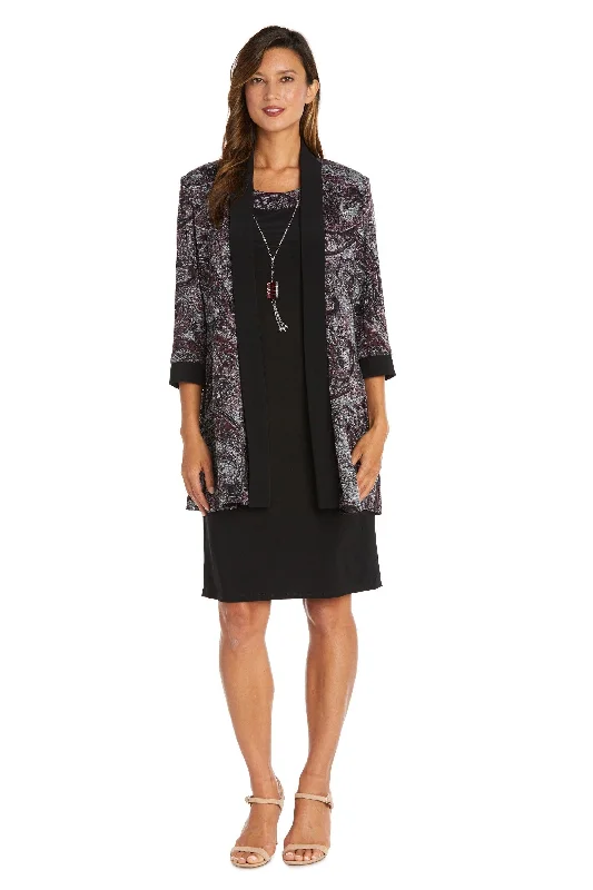 R&M Richards 9213 Short Two Piece Jacket Print Dress Ribbed Jacket Pleated Jacket Ruffled Jacket R&M Richards 9213 Short Two Piece Jacket Print Dress Ribbed Jacket Pleated Jacket Ruffled Jacket