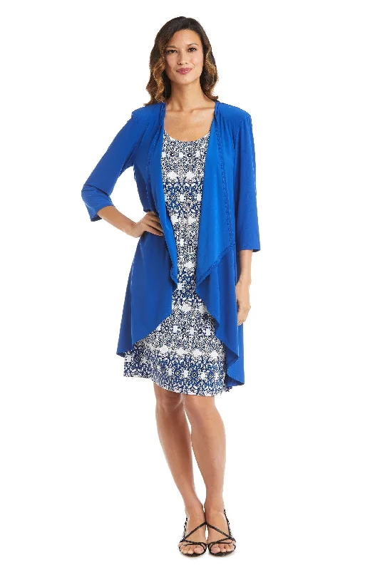 R&M Richards 7687 Short Two Piece Print Jacket Dress Welt Pockets Slit Pockets Flap Pockets R&M Richards 7687 Short Two Piece Print Jacket Dress Welt Pockets Slit Pockets Flap Pockets
