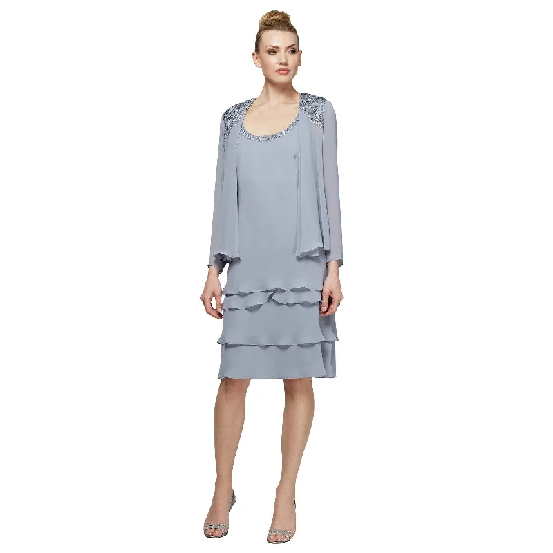 SL Fashions 122372 Short Beaded Tiered Jacket Dress Chenille Jacket Brocade Jacket Lace Jacket SL Fashions 122372 Short Beaded Tiered Jacket Dress Chenille Jacket Brocade Jacket Lace Jacket