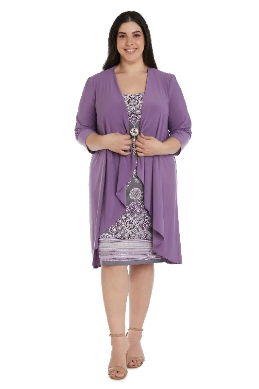 R&M Richards 9257W Short Plus Size Jacket Dress Denim Fabric Leather Fabric Suede Fabric R&M Richards 9257W Short Plus Size Jacket Dress Denim Fabric Leather Fabric Suede Fabric