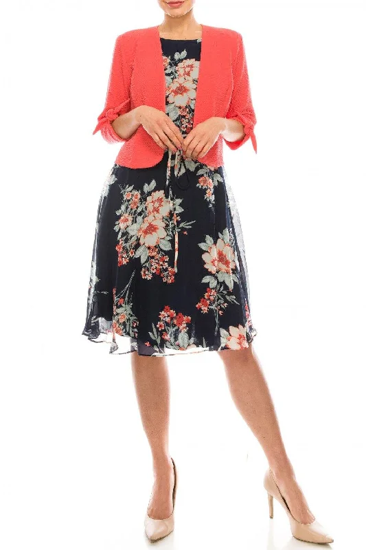 Studio One Floral Printed Two Piece Jacket Dress Denim Jacket Leather Jacket Suede Jacket Studio One Floral Printed Two Piece Jacket Dress Denim Jacket Leather Jacket Suede Jacket
