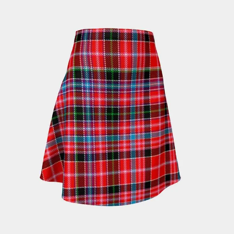 Aberdeen District Tartan Flared Skirt silk skirt smooth