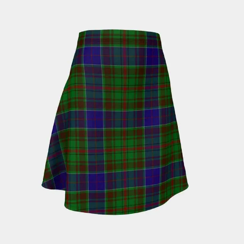 Adam Tartan Flared Skirt linen skirt natural