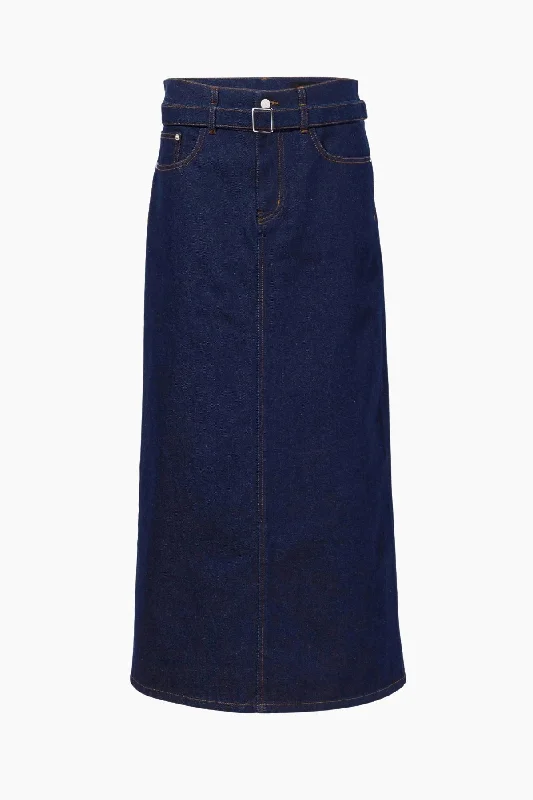 Proenza Schouler Calder Skirt - Indigo chiffon skirt flowing