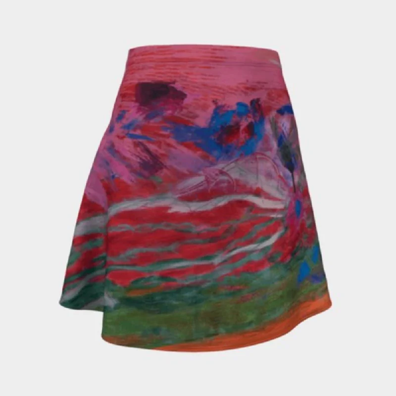 Short Flare Skirt Bird of Paradise leather skirt bold